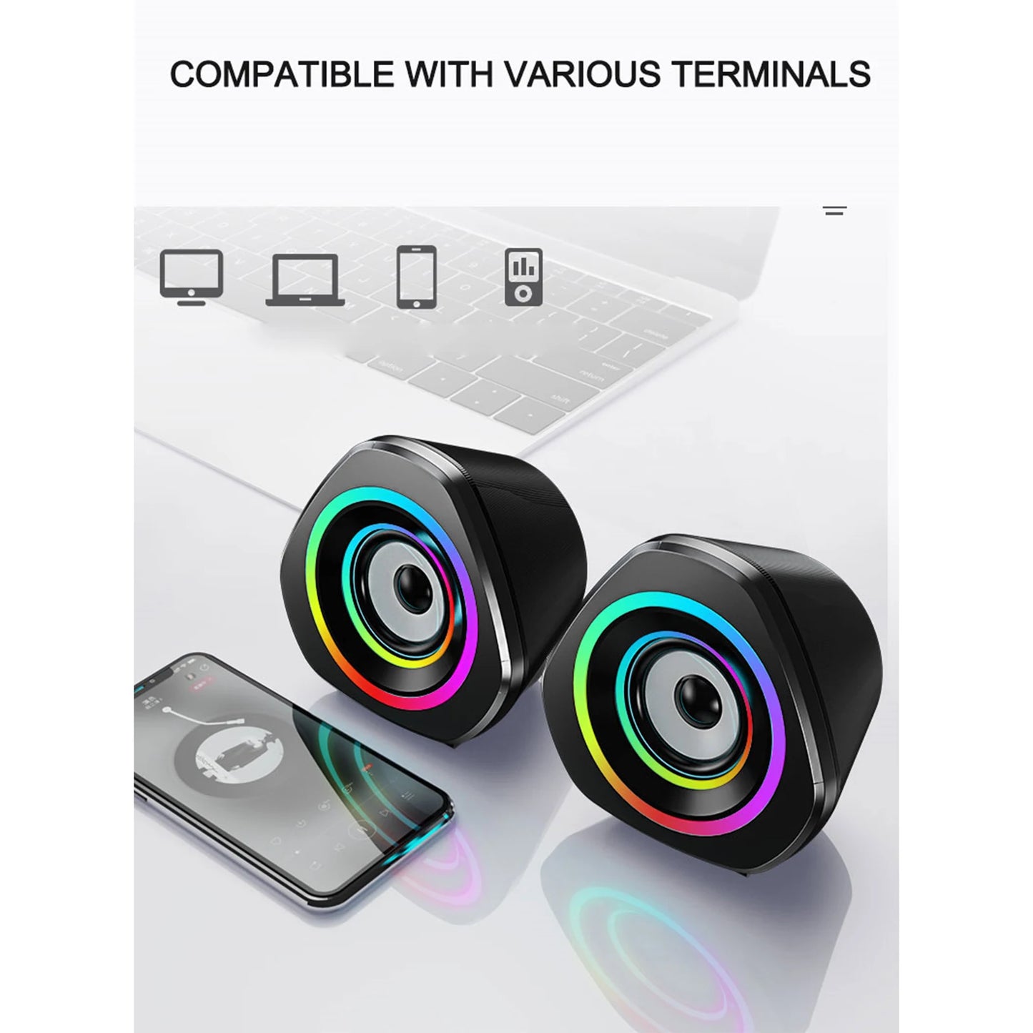 Set Boxe SADA pentru Casă Desktop PC Boxe Computer 3.5mm Cu Fir Boxe Laptop USB Alimentate Cutie Sunet cu Lumini RGB Atmosferice