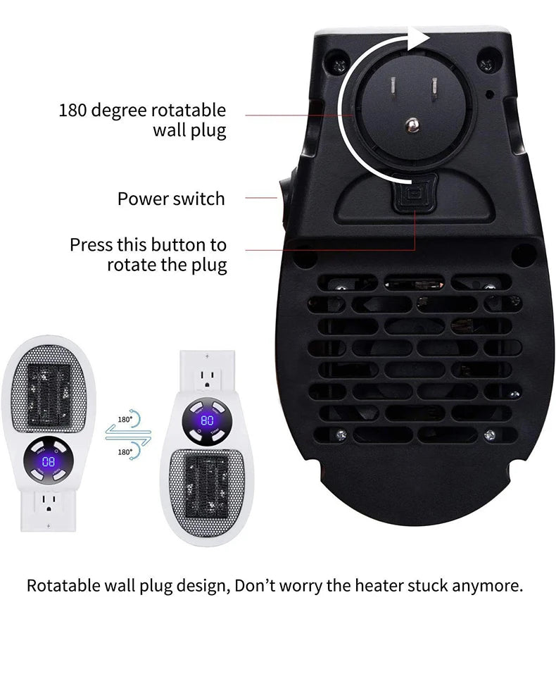 Încălzitor Electric de Priză Cameră Încălzitor Casă Aparat Soba Încălzire Portabil Mini Radiator Telecomandă Mașină Încălzire Mâini