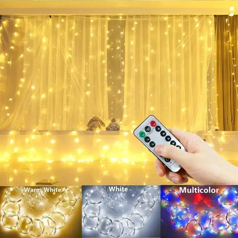 Ghirlandă LED pentru Perdea 3/4/6m cu USB, Lumini Decorative cu Telecomandă pentru Crăciun și Dormitor
