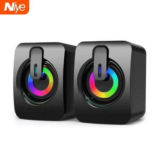 Boxe Computer PC Cutie Sunet HIFI Stereo Microfon USB Cu Fir cu Lumină LED Pentru Desktop Computer